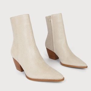 Matisse Caty Ivory Leopard Mid-Calf Boots Size 6